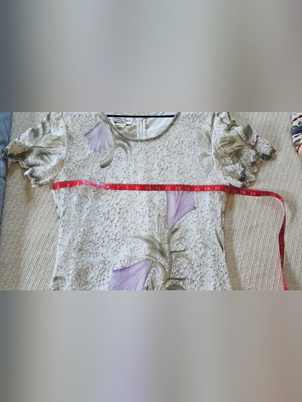 Vintage Beaded Floral Dress - Picture 9 of 11